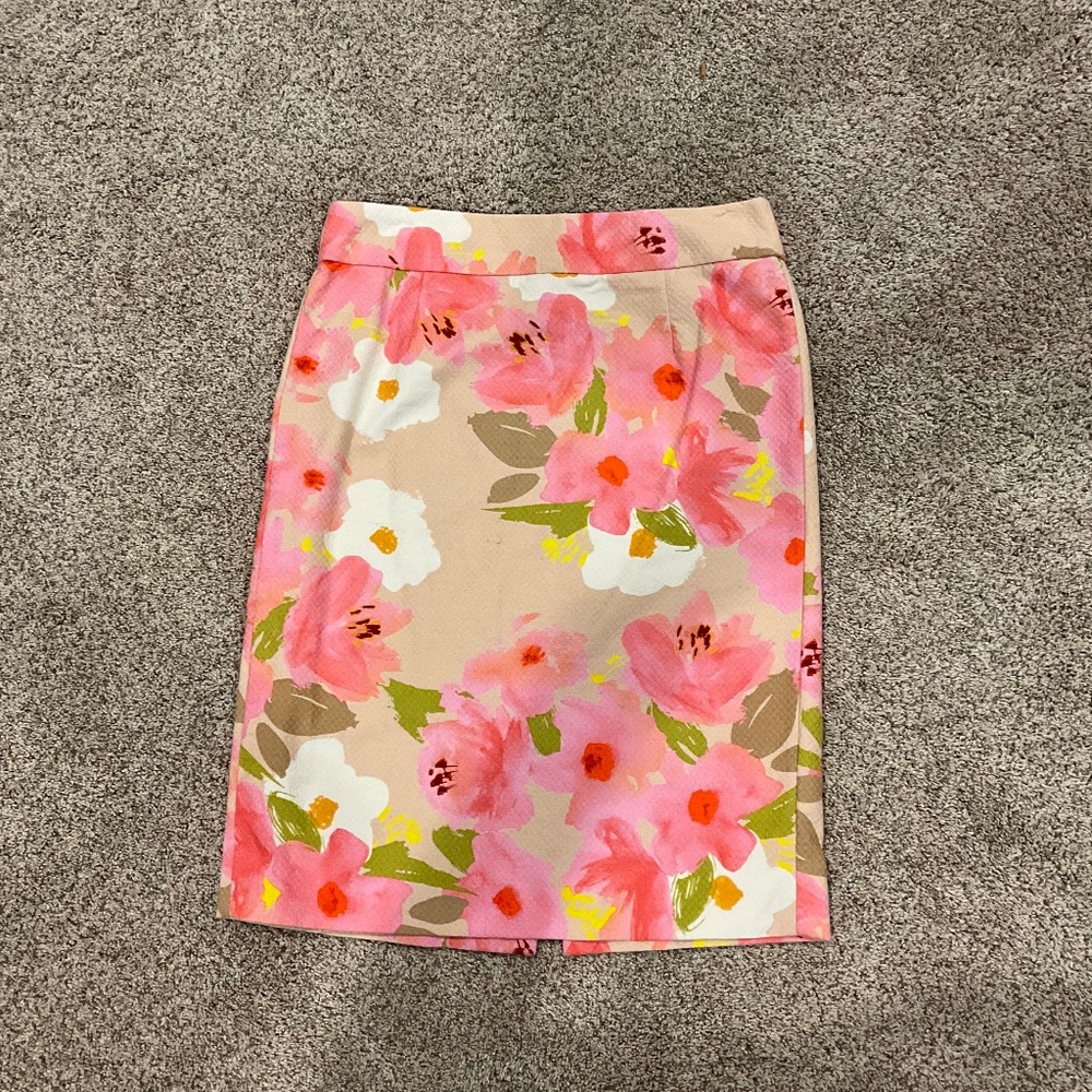 J Crew Floral watercolor skirt